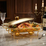 Rectangular Dish Burner 2L Buffet Set Gold at Zubaidas Homestore Best for home Shopping
