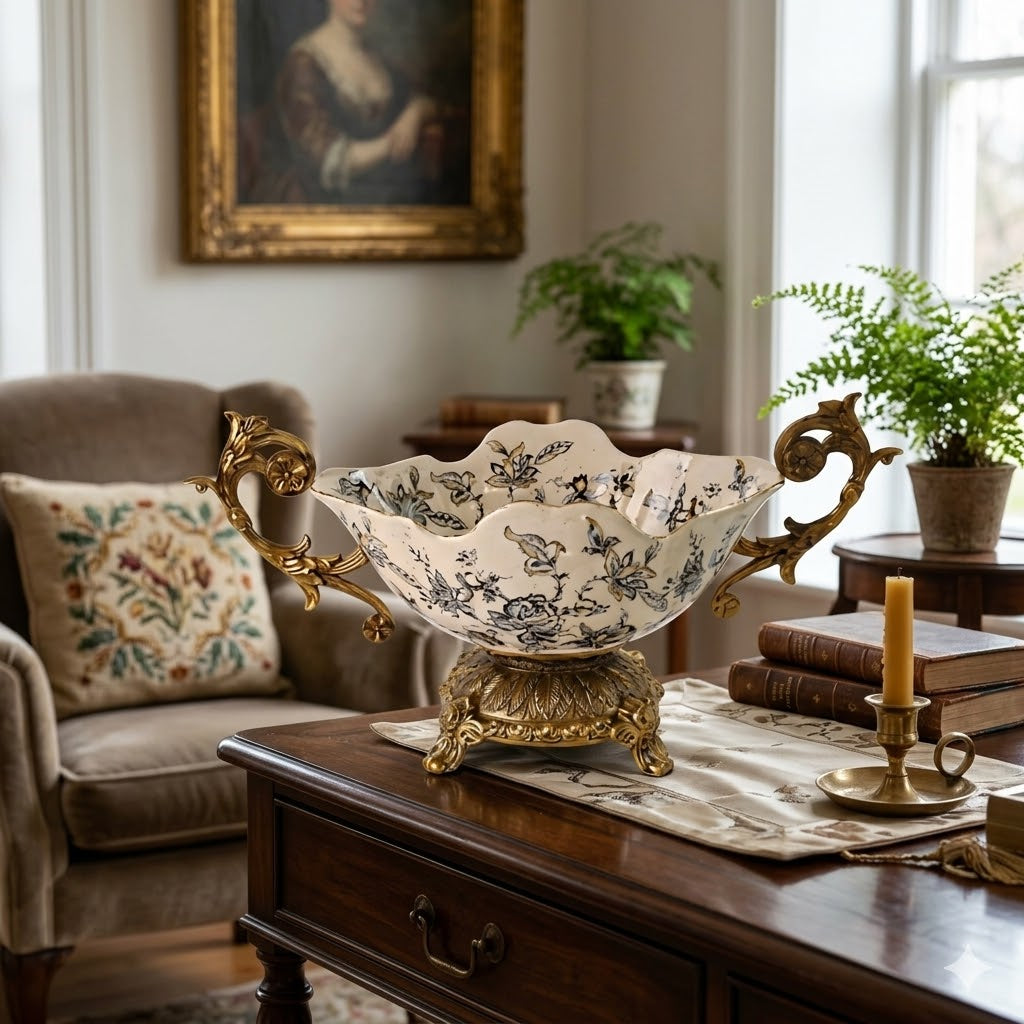 Retro High end Fruit Bowl Binaural Ceramic at Zubaidas Homestore Best for Home Shopping