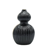 Ribbed Ceramic Black and Metallic Gold Striped Decorative Vase at Zubaidas Homestore - House of  Largest Collection Of Decor In Pakistan