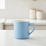 Ribbed Ceramic Coffee Mug Light Blue 440ml at Zubaidas Homestore 