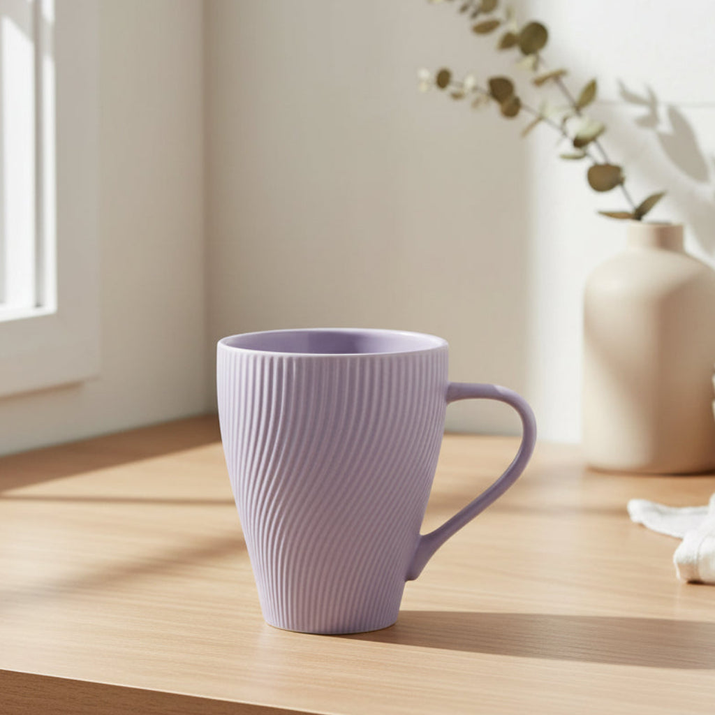 Ribbed Pattern Ceramic Coffee Mug 420ml at Zubaidas Homestore