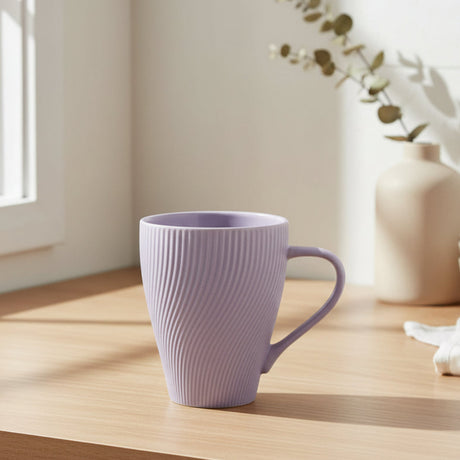 Ribbed Pattern Ceramic Coffee Mug 420ml at Zubaidas Homestore