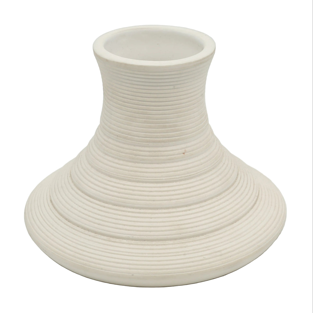 Ribbed Porcelain Vase White at Zubaidas Homestore - The Largest Collection Of Decor in Pakistan
