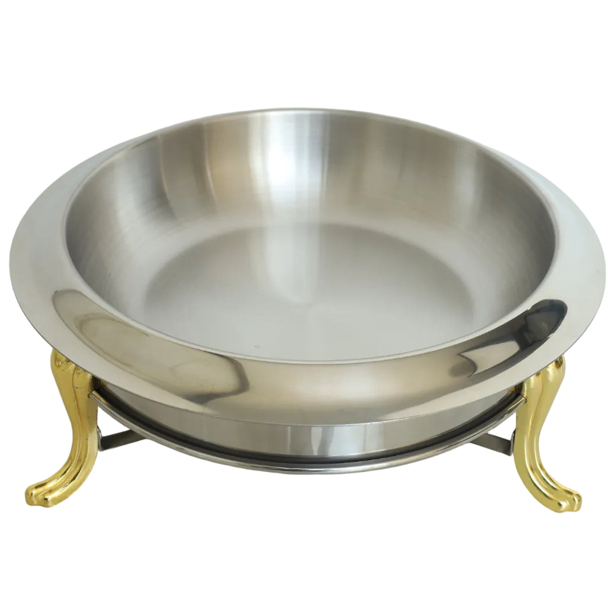 Round Chafing Dish Furnace with Gold Accent Legs Stainless Steel at Zubaidas Homestore Online Pakistan