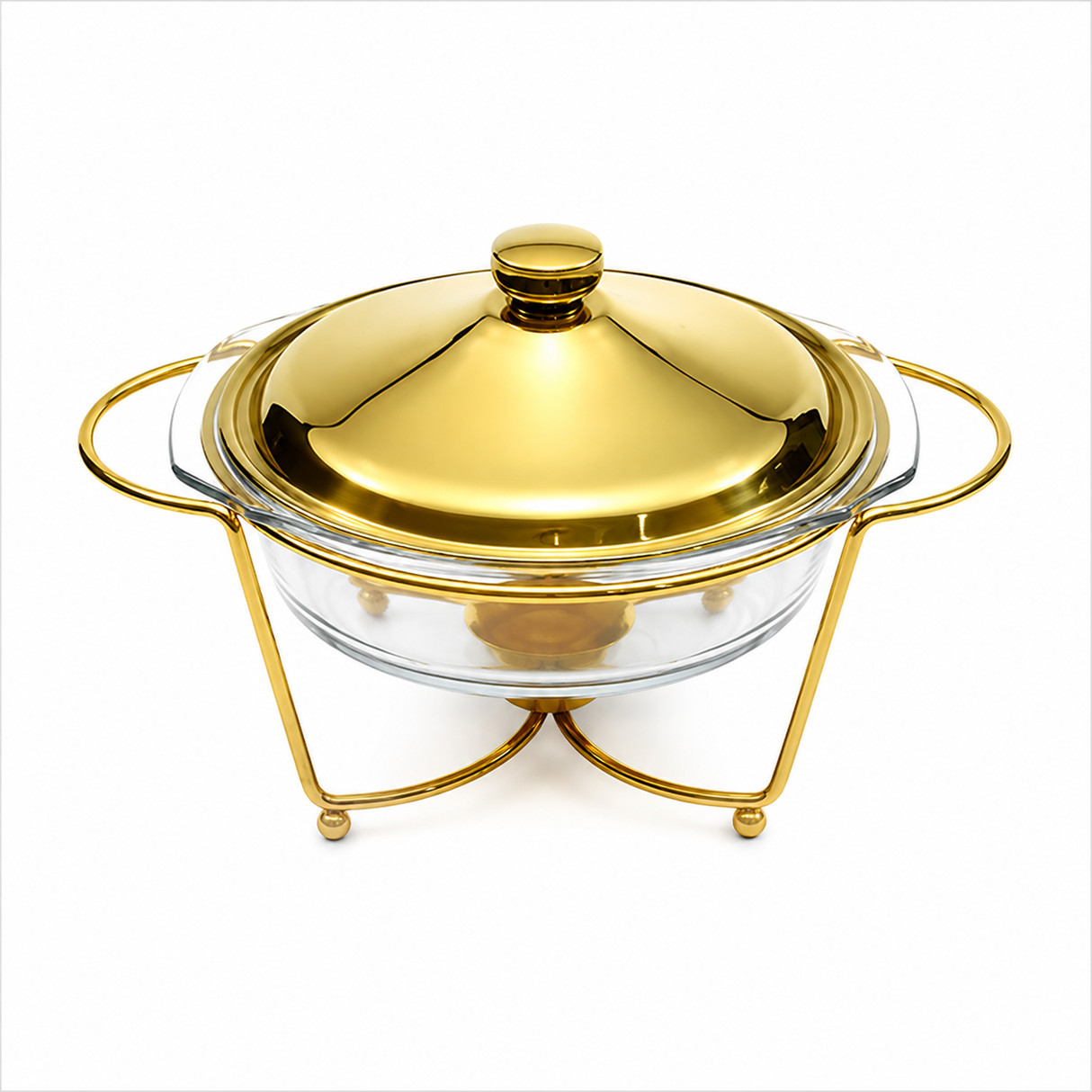 Round Dish Burner With Gold Stand 2LTR at Zubaidas Homestore Pakistan