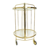 Round Gold Serving Trolley With Glass Shelves at Zubaidas Homestore Pakistan