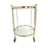 Round Gold Serving Trolley With Glass Shelves at Zubaidas Homestore Best for Home Shopping