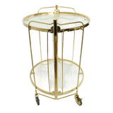 Round Gold Serving Trolley With Glass Shelves at Zubaidas Homestore Online Pakistan