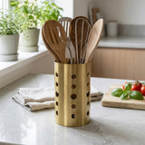 Round Gold Stainless Steel Spoon Holder 17.5cm at Zubaidas Homestore Best for Home Shopping