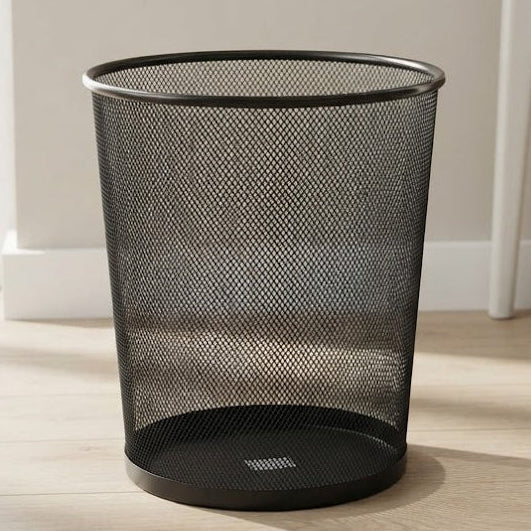 Round Metal Wastebasket Black at Zubaidas Homestore