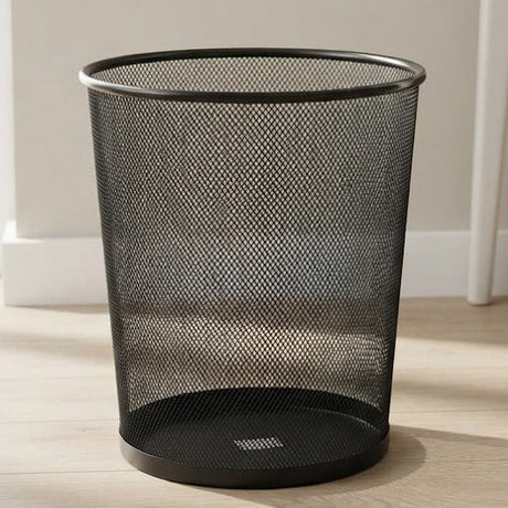 Round Metal Wastebasket Black at Zubaidas Homestore