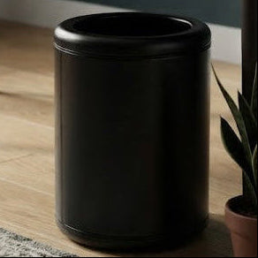 Round Shape Iron Trash Bin Black at Zubaidas Homestore
