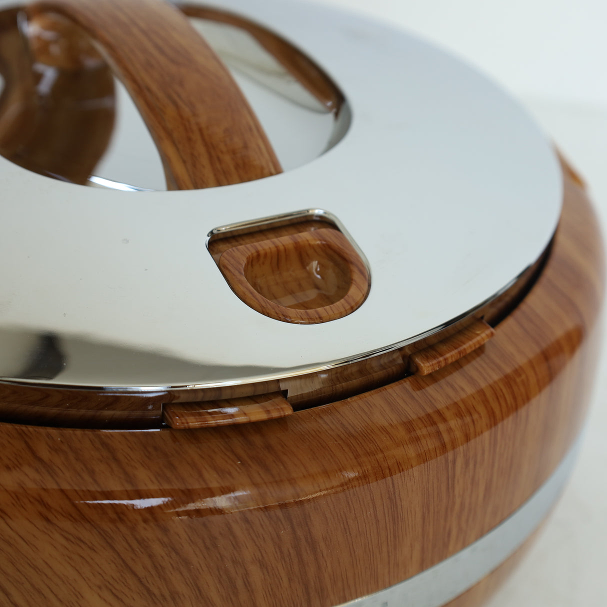 Round Wooden Finish Insulated Hot Pot 3 Liter at Zubaidas Homestore