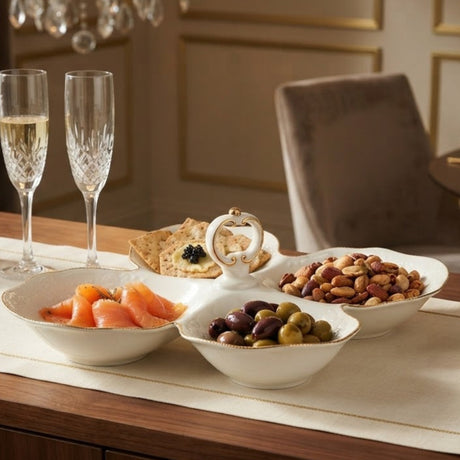 Royal Bistro 4-Section Appetizer Serving Dish Classic White at Zubaidas Homestore Pakistan