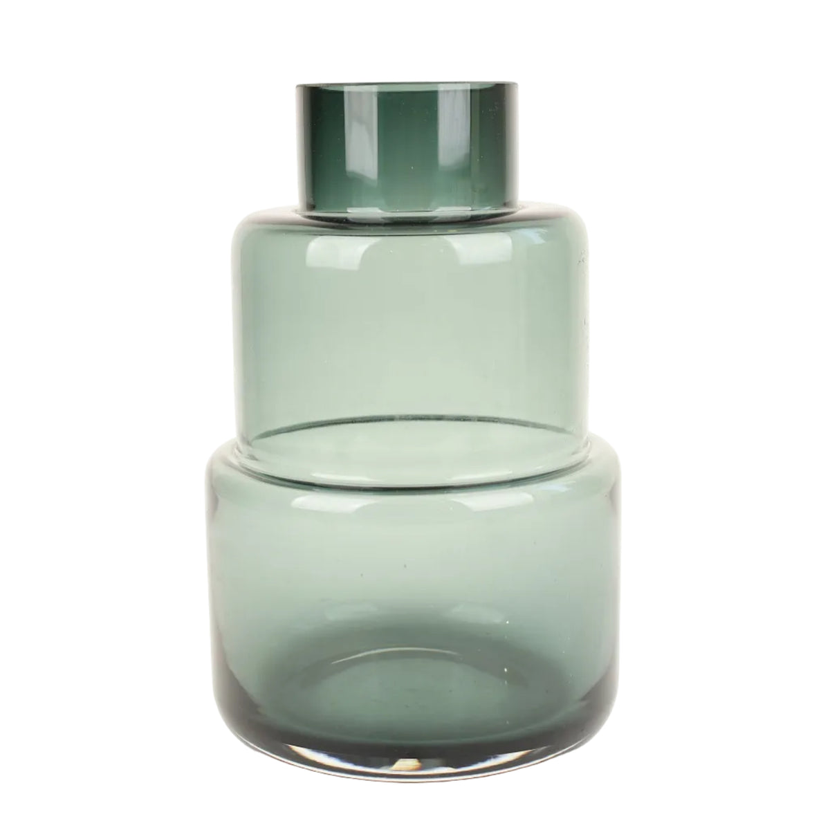 Sage Glass Vase with Wood Accent at Zubaidas Homestore. Most Trusted Homestore in Pakistan