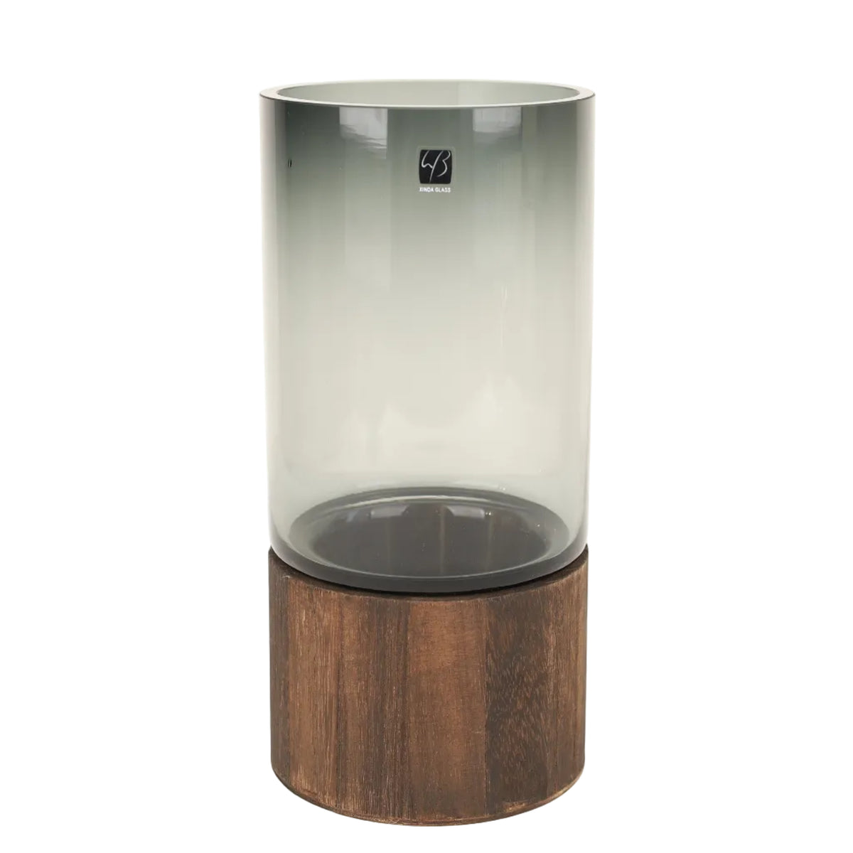 Sage Glass Vase with Wooden Base at Zubaidas Homestore Pakistan