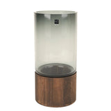 Sage Glass Vase with Wooden Base at Zubaidas Homestore Pakistan