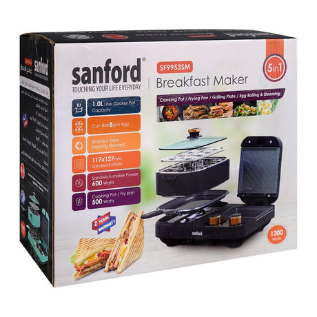 Sanford 5-in-1 Breakfast Maker 1300W SF-9953SM at Zubaidas Homestore