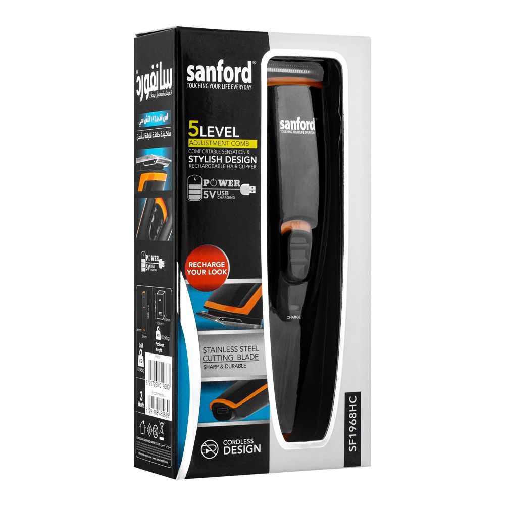 Sanford 5 Level Adjustment Comb Rechargeable Hair Clipper SF-1968HC at Zubaidas Best Homestore in Pakistan