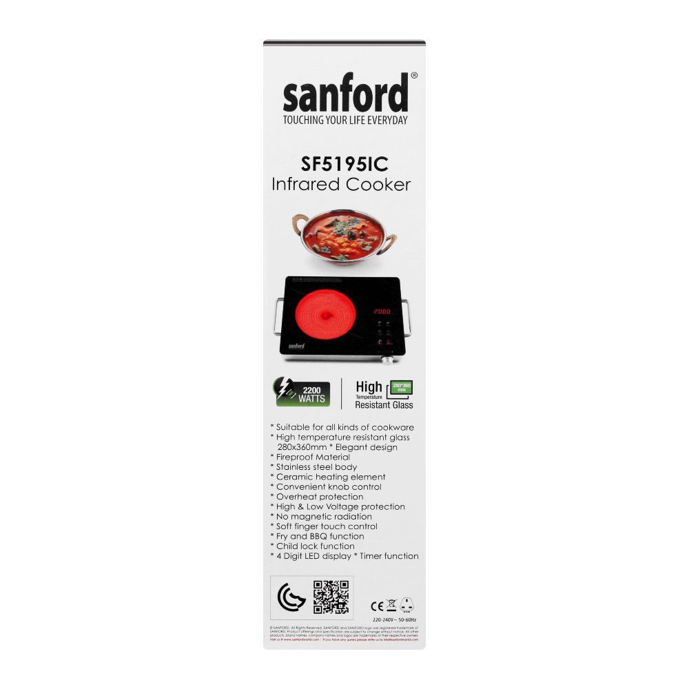 Sanford Infrared Electric Cooker 2200W SF51951C at Zubaidas Most Trusted Home Store in Pakistan