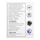 Sanford Rechargeable 40W Table Fan 35.5 cm at Zubaidas Number 1 Home Shop in Pakistan