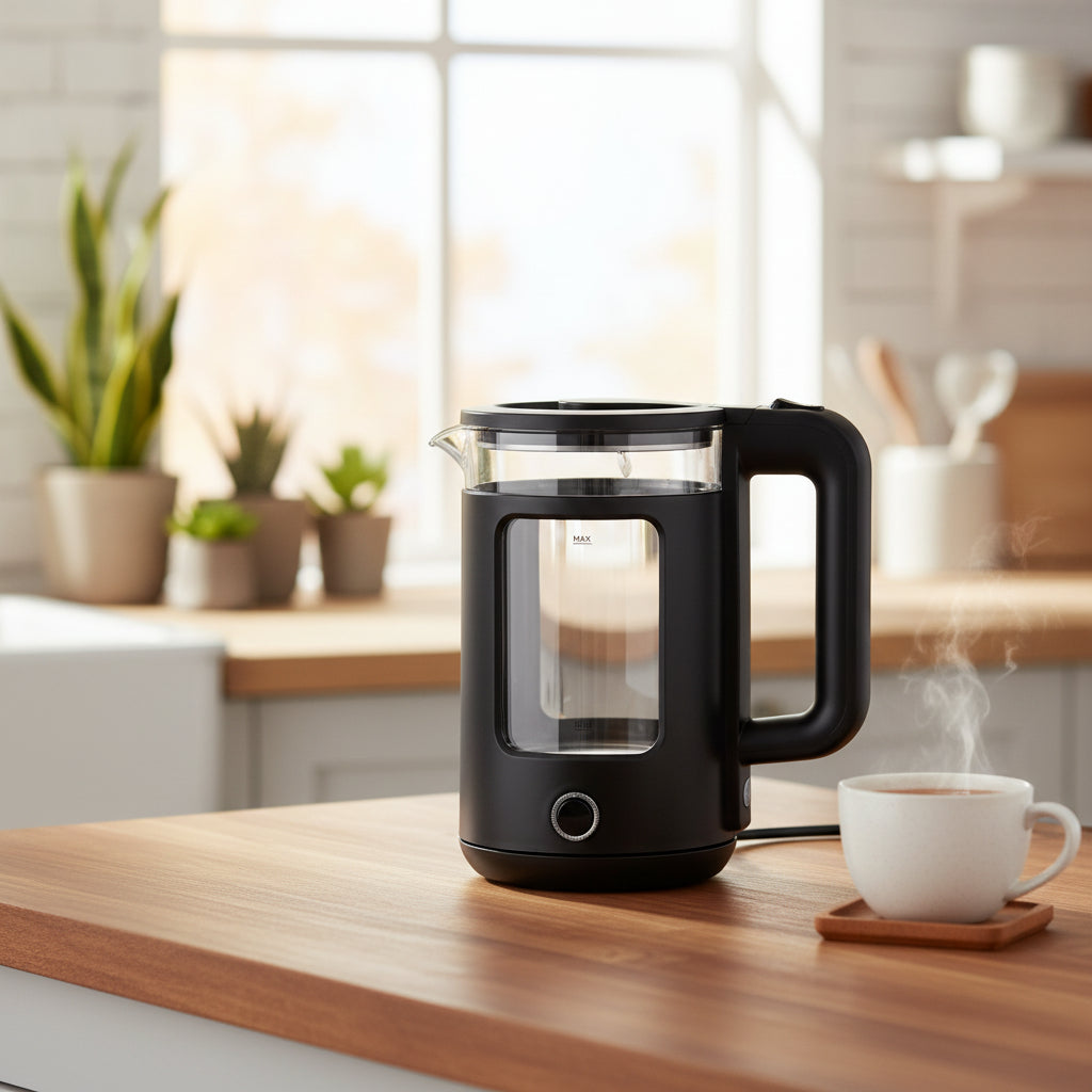Sayona Borosilicate Glass Electric Kettle 1500W 1.5L SK-2438 at Zubaidas Homestore Pakistan