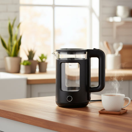 Sayona Borosilicate Glass Electric Kettle 1500W 1.5L SK-2438 at Zubaidas Homestore Pakistan