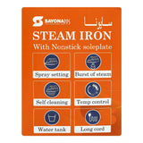Sayona Steam Iron 2000-2400W Blue SI-2412 at Zubaidas #1 Homestore in Pakistan