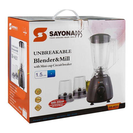 Sayona Unbreakable Blender and Mill 300-350W SB-4631 at Zubaidas Homestore