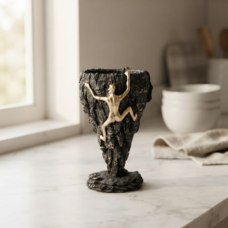 Sculpture Showpiece Golden Rock Climber at Zubaidas Homestore