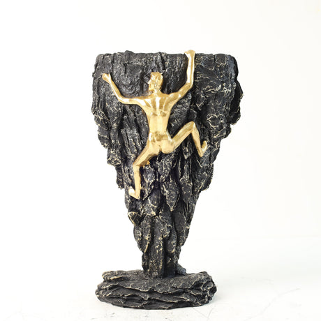 Sculpture Showpiece Golden Rock Climber at Zubaidas Homestore Pakistan