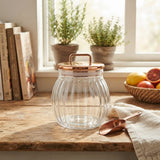 Sealed Cylindrical Glass Jar 1000ML With Rose Gold Lid at Zubaidas Homestore