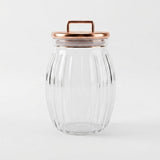Sealed Cylindrical Glass Jar 1200ML With Rose Gold Lid at Zubaidas Homestore Online Pakistan