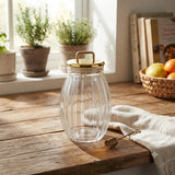 Sealed Cylindrical Glass Jar 1500ML With Gold Lid at Zubaidas Homestore Pakistan