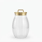 Sealed Cylindrical Glass Jar 1500ML With Gold Lid at Zubaidas Homestore Online Pakistan