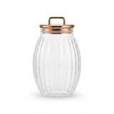 Sealed Cylindrical Glass Jar 1500ML With Rose Gold Lid at Zubaidas Homestore Best for Home Shopping Pakistan