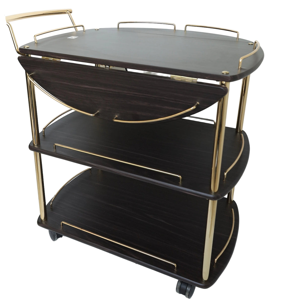 Serving Trolley Dark Wood and Gold at Zubaidas Homestore