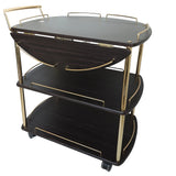 Serving Trolley Dark Wood and Gold at Zubaidas Homestore