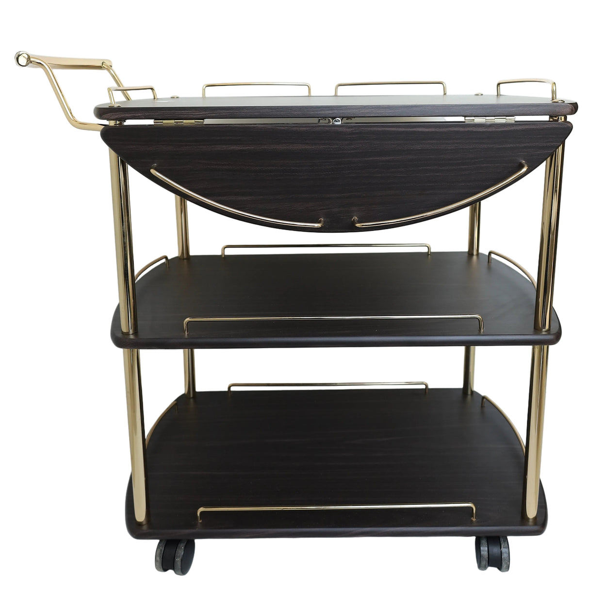 Serving Trolley Dark Wood and Gold at Zubaidas Homestore Pakistan
