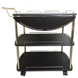 Serving Trolley Dark Wood and Gold at Zubaidas Homestore Pakistan