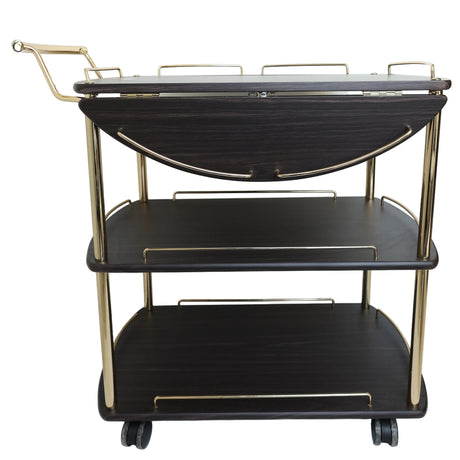 Serving Trolley Dark Wood and Gold at Zubaidas Homestore Pakistan