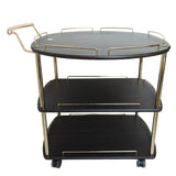 Serving Trolley Dark Wood and Gold at Zubaidas Homestore Online Pakistan