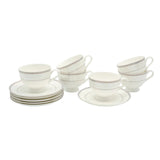 Shallow Bone China Cups and Saucers 6 Pieces Set White at Zubaidas Homestore Pakistan