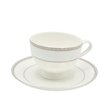 Shallow Bone China Cups and Saucers 6 Pieces Set White at Zubaidas Homestore. Best Online Homestore in Pakistan