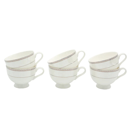 Shallow Bone China Cups and Saucers 6 Pieces Set White at Zubaidas Homestore. The Largest Home Shop in Pakistan