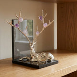 Sitting Golden Deer Tabletop Showpiece at Zubaidas Homestore
