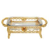 Small Rectangular Serving Dish With Gold Stand at Zubaidas Homestore Online Pakistan