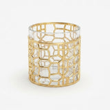 Small Round Brick Pattern Acrylic Jar With Gold Trim at Zubaidas Homestore