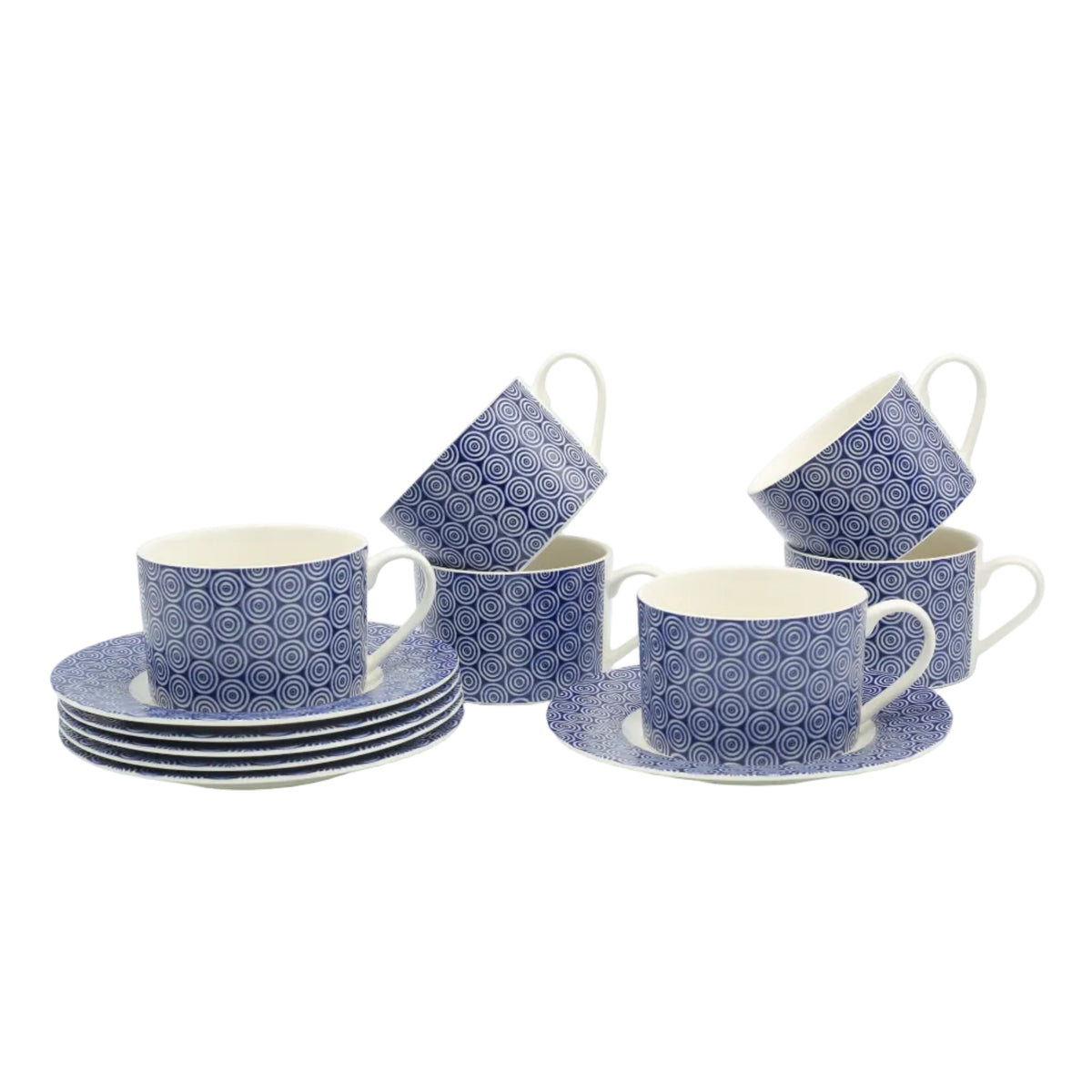 Spiral Blue Tea Cup and Saucer 6 Pieces Set at Zubaidas Homestore. Best Online Homestore in Pakistan