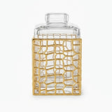 Square Geometric Pattern Acrylic Jar With Gold Trim at Zubaidas Homestore Best for Home Shopping